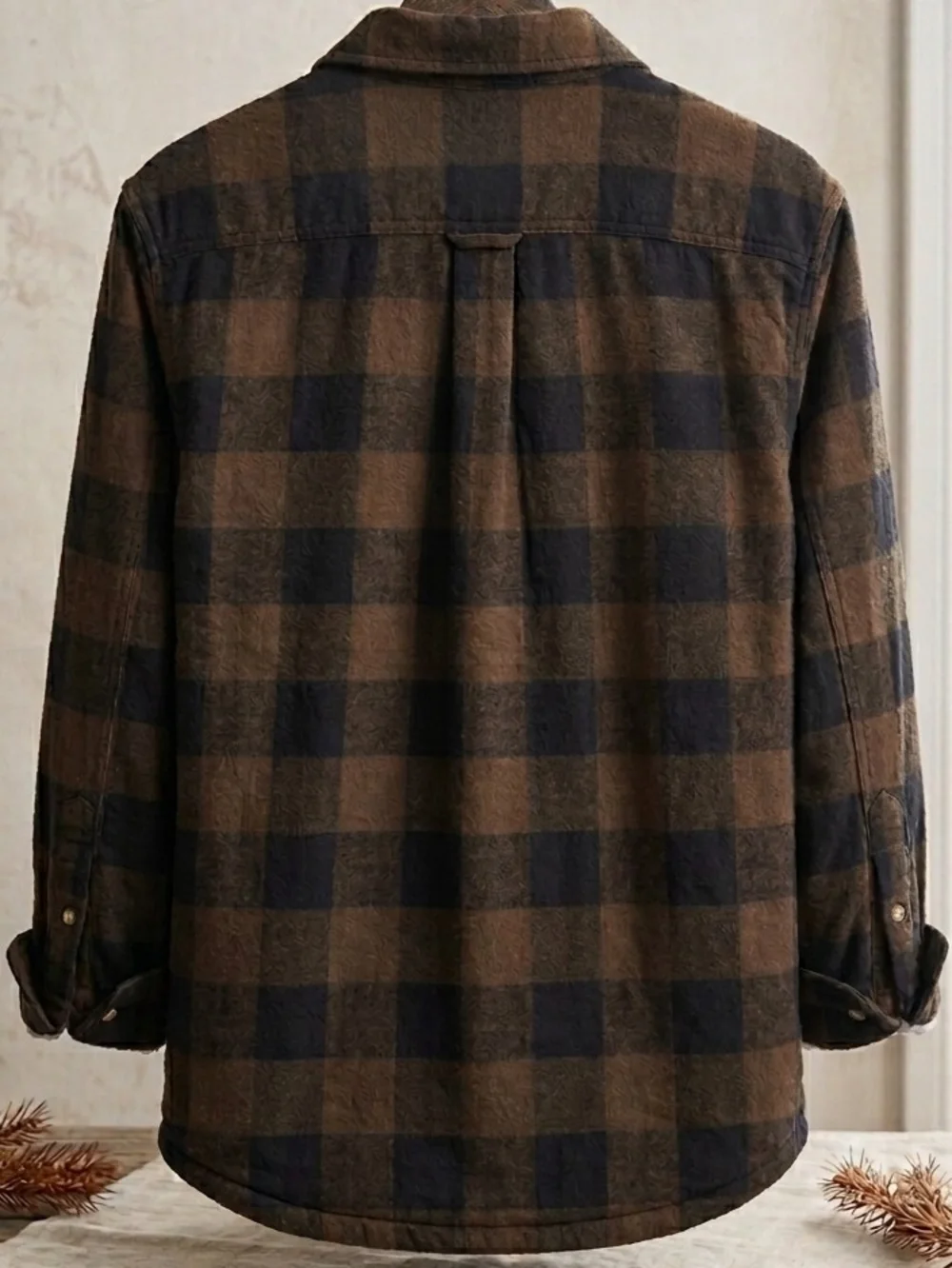 RedHead Brown and Black Plaid Sherpa-Lined Button-Up Shirt - Picture 3 of 5